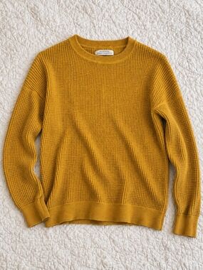 REI Co-op Women’s Crewneck Waffle Knit Sweater in Mustard